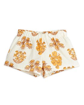 [MINIRODINI] Flowers woven shorts /Beige [80/86]