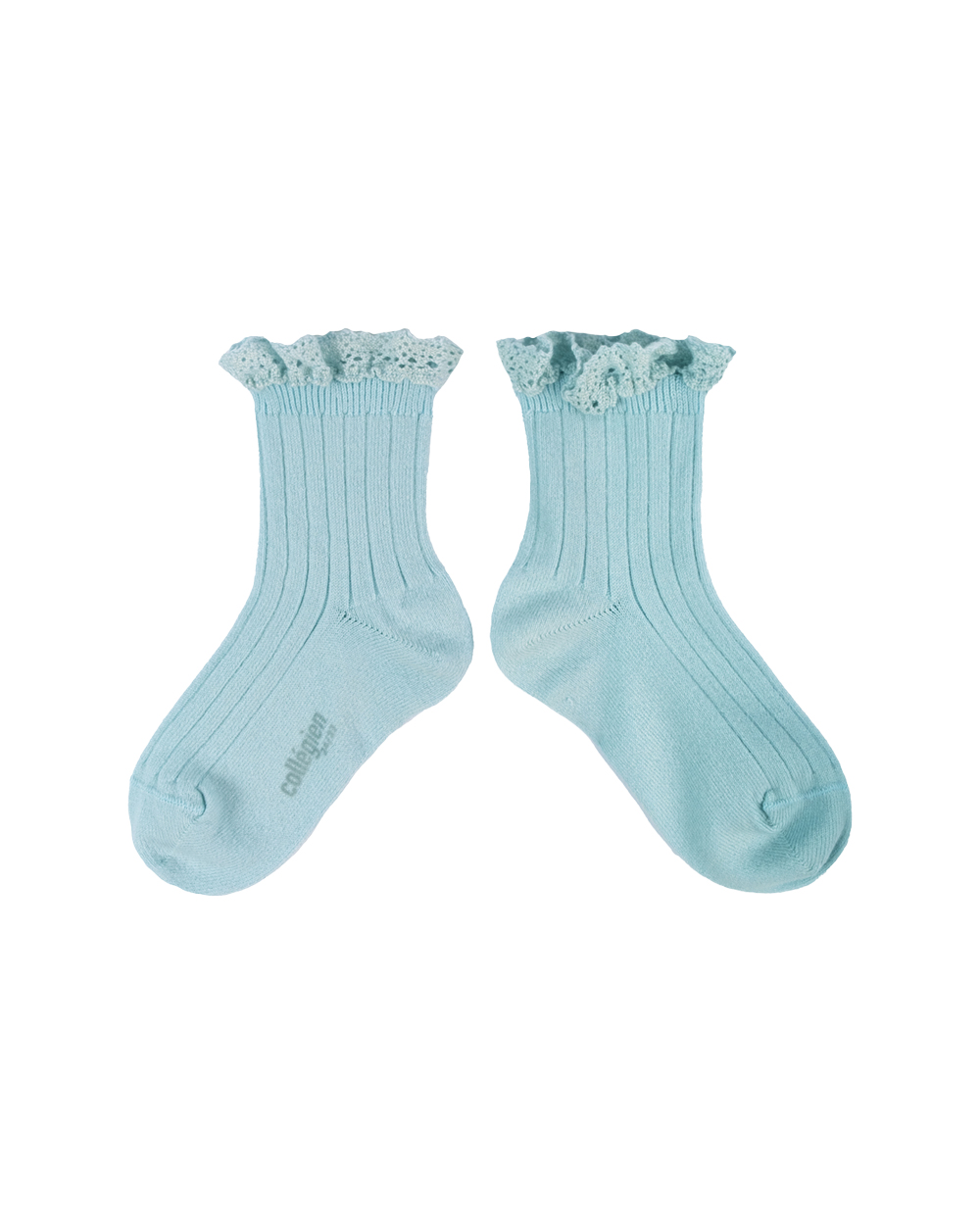 [Collégien] Lili - Lace Trim Ribbed Ankle Socks