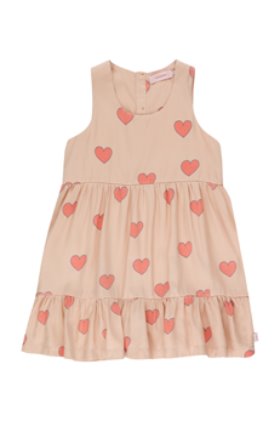 [TINY COTTONS] &quot;HEART&quot; DRESS /NUDE-RED [2Y]