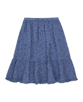 [TINYCOTTONS] DAISIES LONG SKIRT /soft blue/ink blue [4Y, 6Y, 8Y 10Y]