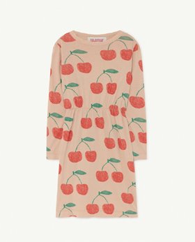 [TAO] F21010_011_EJ /Soft Pink Cherries Crab Kids Dress [3Y, 6Y]