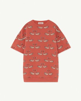 [TAO] F21015_121_EB /Red Swans Whale Kids Dress [3Y, 4Y, 6Y, 8Y, 10Y]