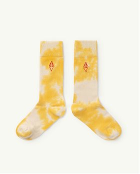 [TAO] F21159_099_CE /Yellow Logo Snail Kids Socks [23-26]