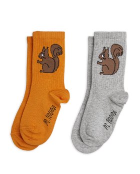 [MINIRODINI] Squirrel socks 2-pack /Multi [28-31]