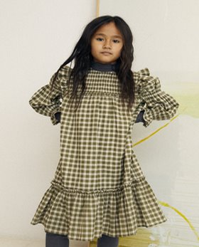 [THE NEW SOCIETY] DOMINIQUE DRESS/ HERB CHECK [4Y, 6Y]