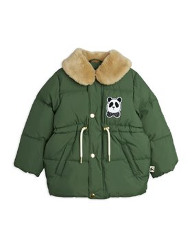 [MINIRODINI] Panda puffer jacket/Dark Grren