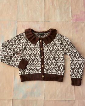 [BONJOUR] Knitted Cardigan/ brown flowers