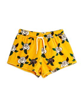 [MINIRODINI] Roses velour shorts/Yellow