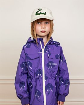 [MINIRODINI] Elephants shell jacket /Purple [80/86, 92/98, 104/110, 116/122, 128/134, 140/146]