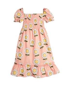 [MINIRODINI] MR flower woven ss dress /Apricot [80/86]