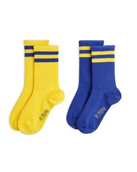 [MINIRODINI] Stripe socks 2-pack /Yellow [24/26, 28/31, 32/35]