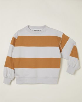 [MAINSTORY] Oversized Sweatshirt - LilacAlmondStripe [4Y]