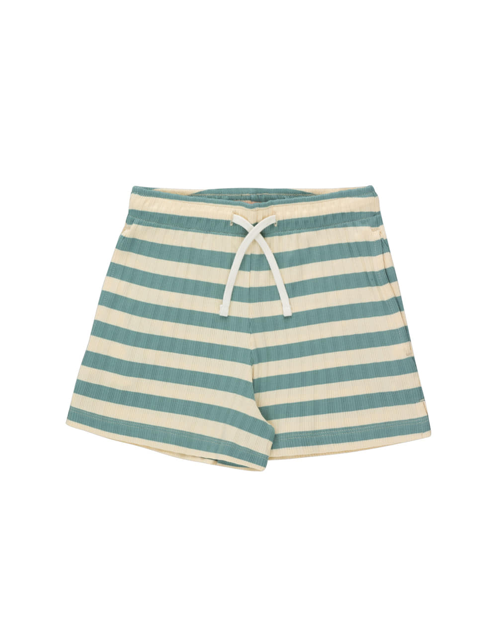 [TINYCOTTONS]STRIPES SHORT/pastel yellow/light teal [4Y,8Y]