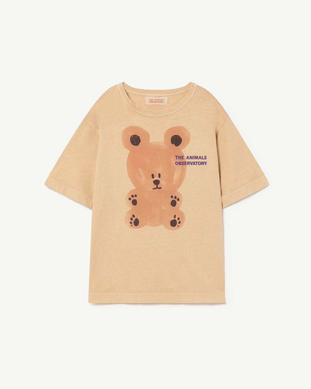[TAO]F22002-026_EL /ROOSTER OVERSIZE KIDS+ T-SHIRT Brown_Pink Bear