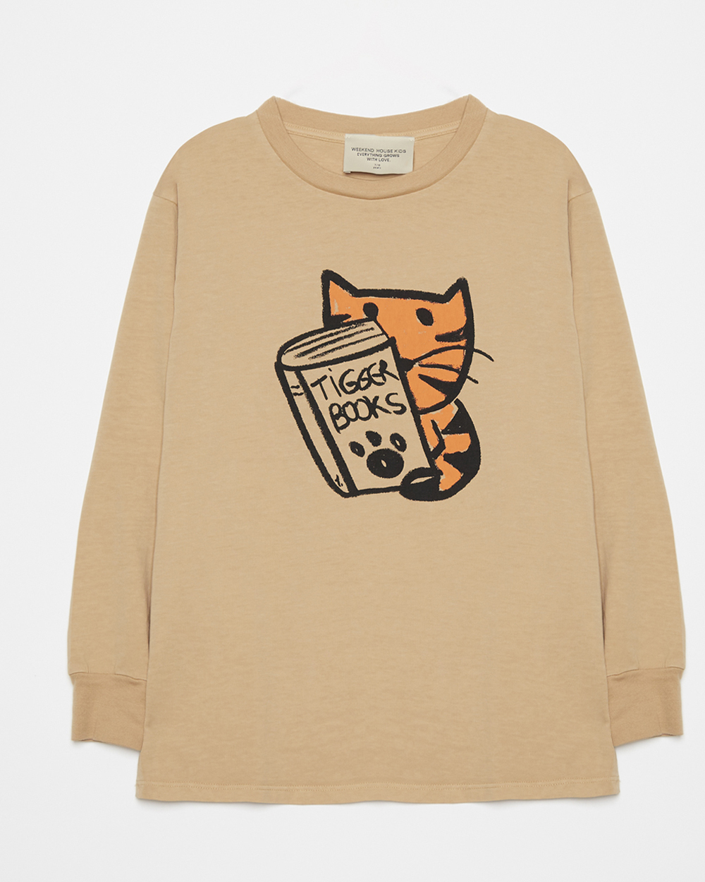 [WEEKEND HOUSE KIDS]Tiger books l/s t-shirt /Soft brown [6Y,8Y]