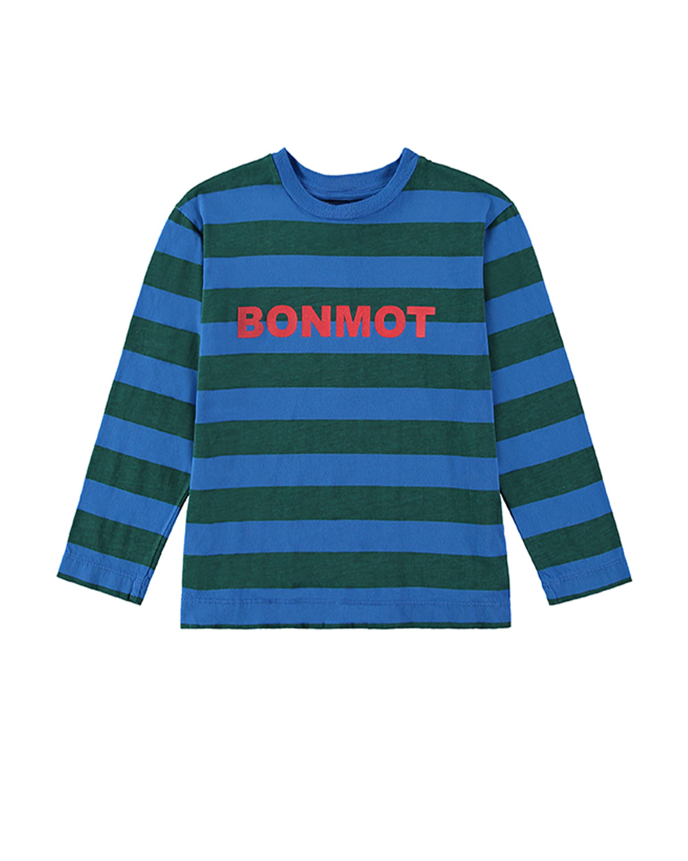 [BONMOT]T-shirt bonmot stripes /Sea blue [8-9Y]