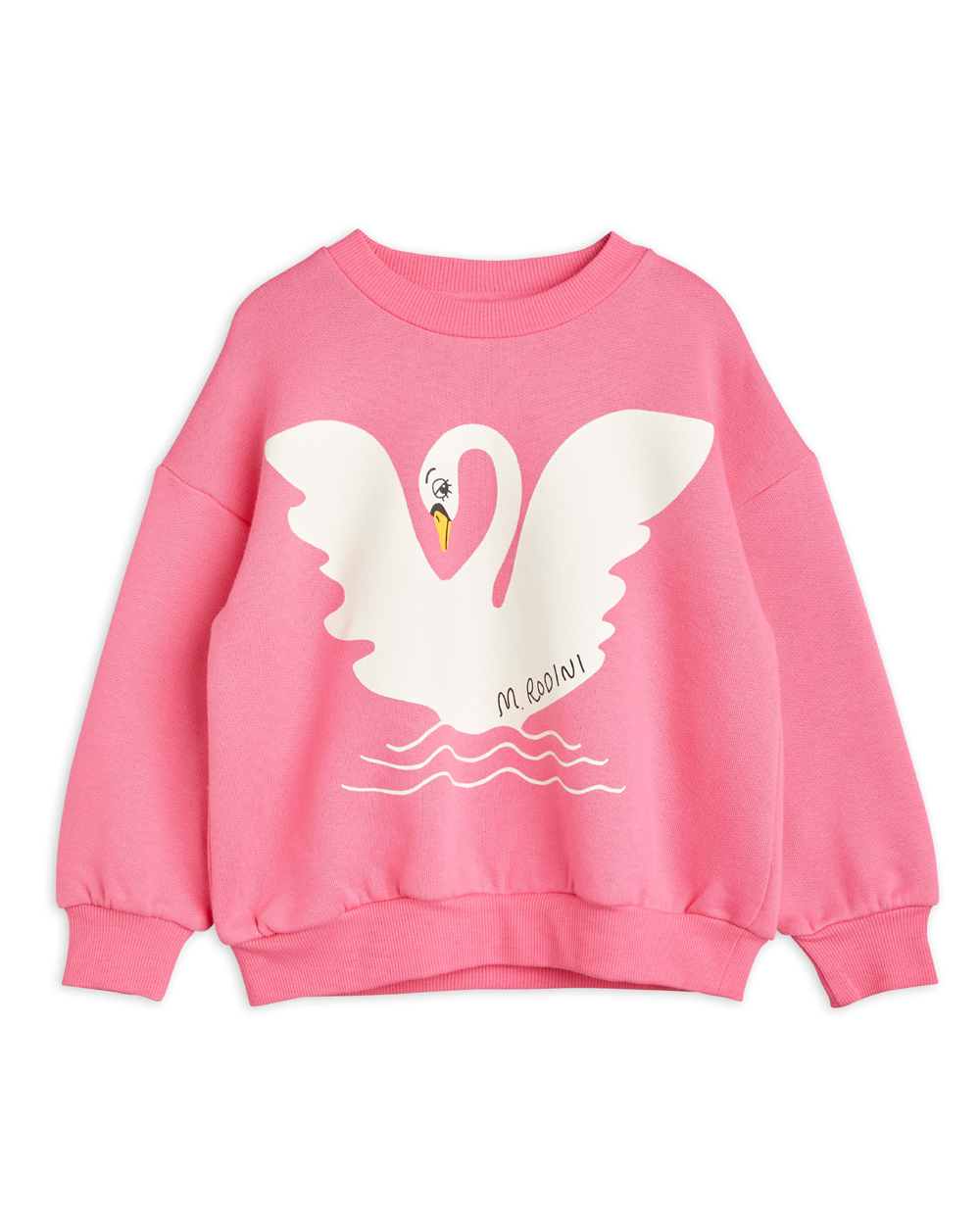 [MINIRODINI]Swan sp sweatshirt /Pink [92/98, 140/146]