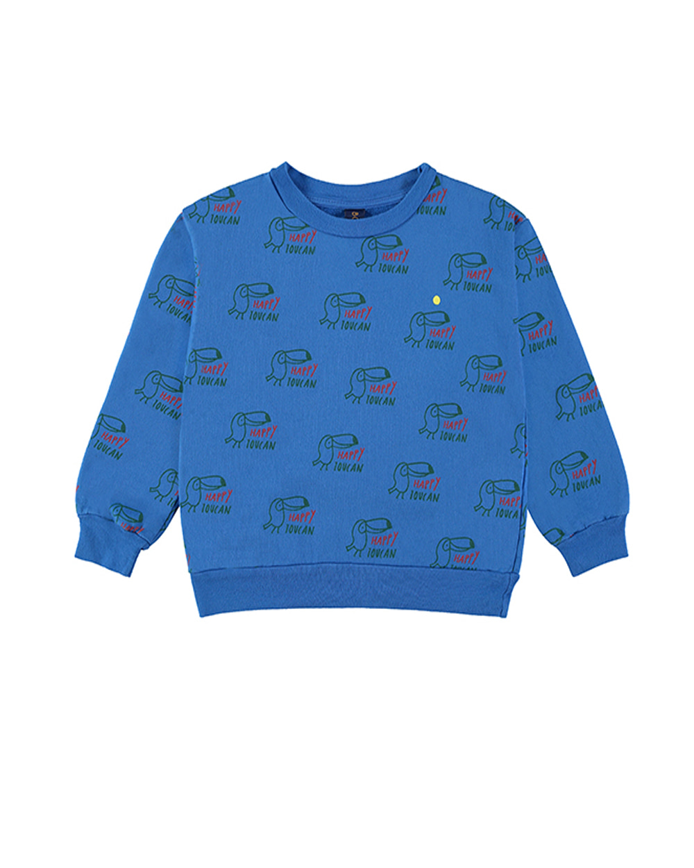 [BONMOT]Sweatshirt all over toucan /Sea blue [4-5Y]