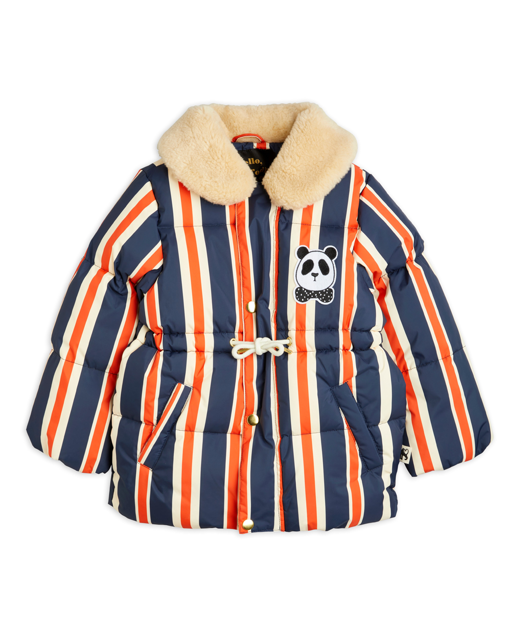 [MINIRODINI]Panda faux fur puffer jacket /Navy [140/146]