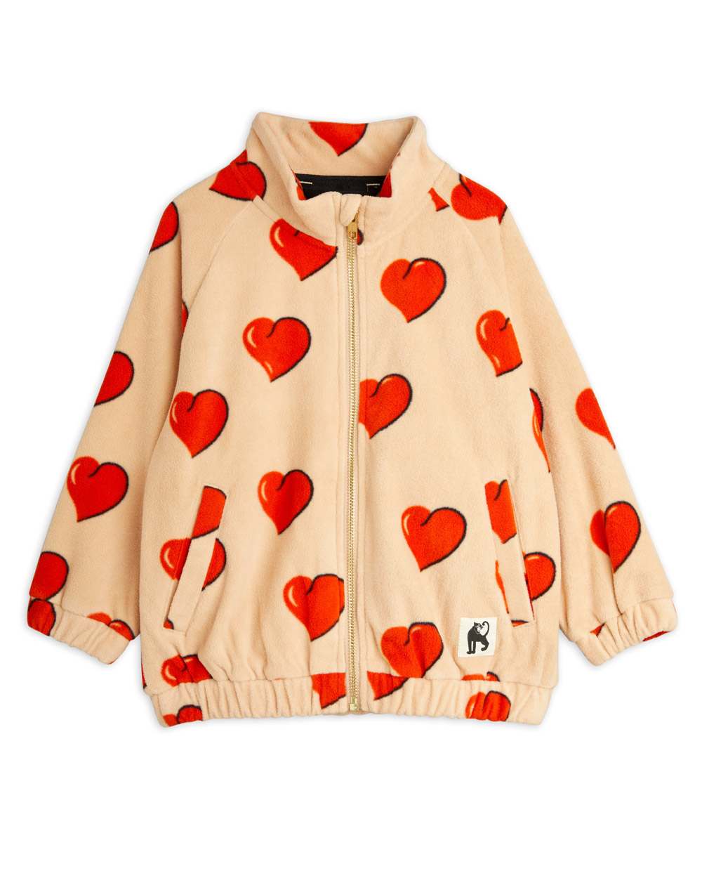 [MINIRODINI] hearts fleece jacket [92/98]