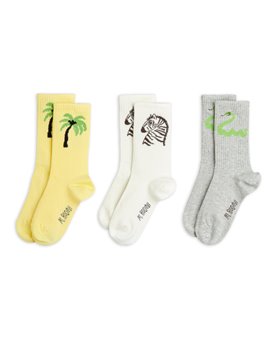[MINIRODINI] Zebra socks 3-pack /Yellow [24/26, 28/31, 32/35]