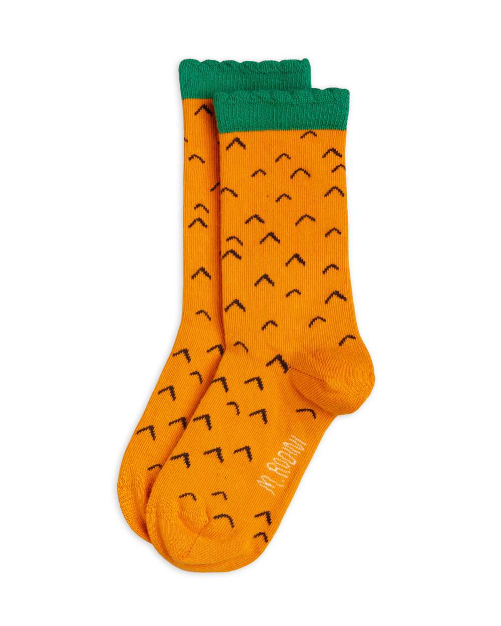 [MINIRODINI ] Pineapple scallop socks 1-pack [24/27, 32/35]