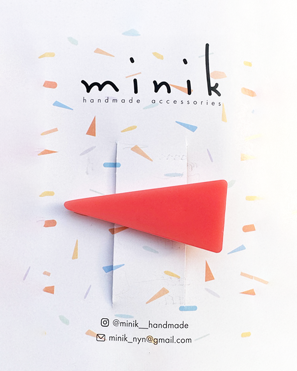 [MINIK] hair pin - triangle / red