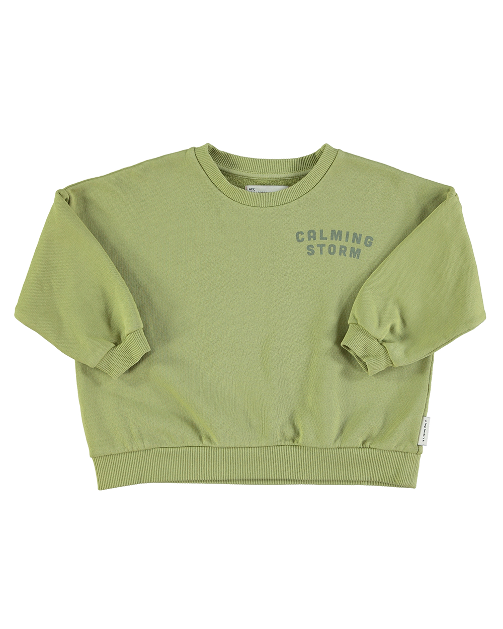 [ PIUPIUCHICK ] Sweatshirt | Sage green w/ &quot;calming storm&quot; print [4Y, 6Y, 8Y]