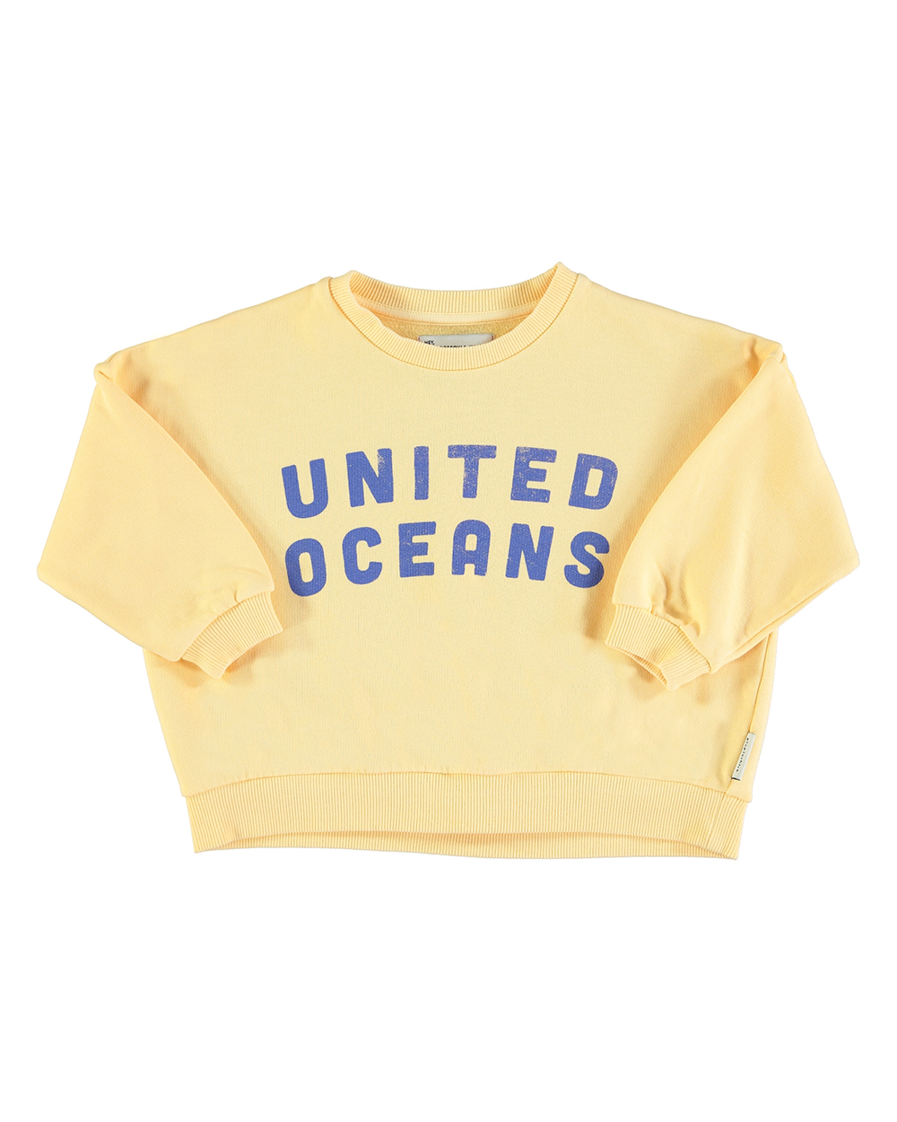[ PIUPIUCHICK ] Sweatshirt | Yellow w/ &quot;united oceans&quot; print