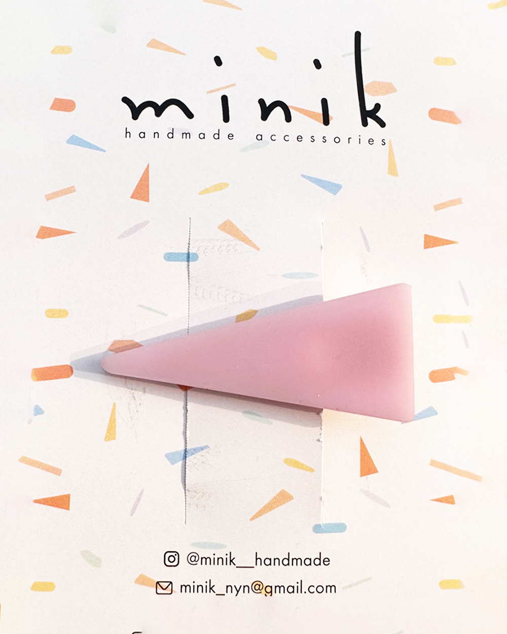 [MINIK] hair pin - triangle / soft pink
