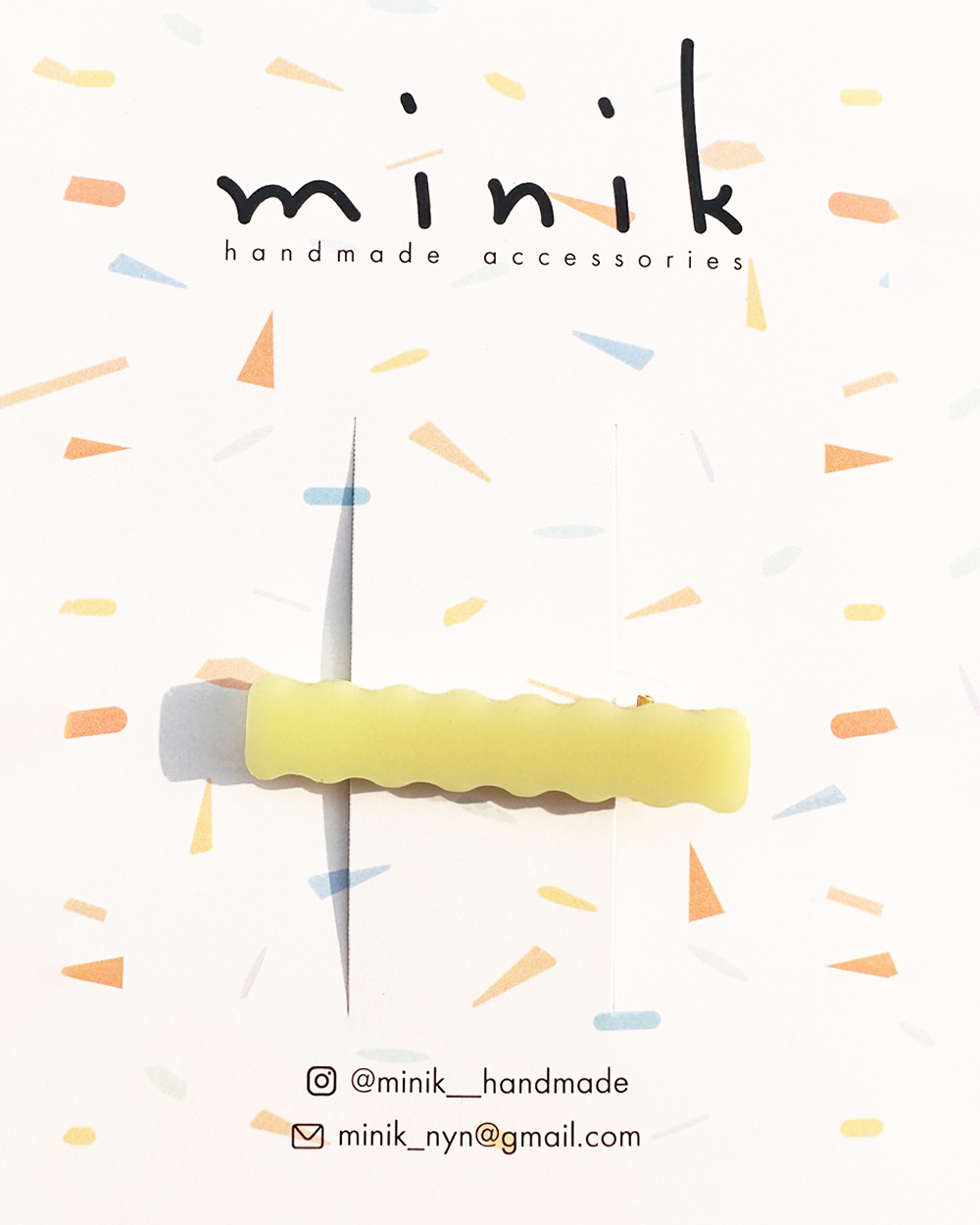 [MINIK] hair pin - thin wave / yellow