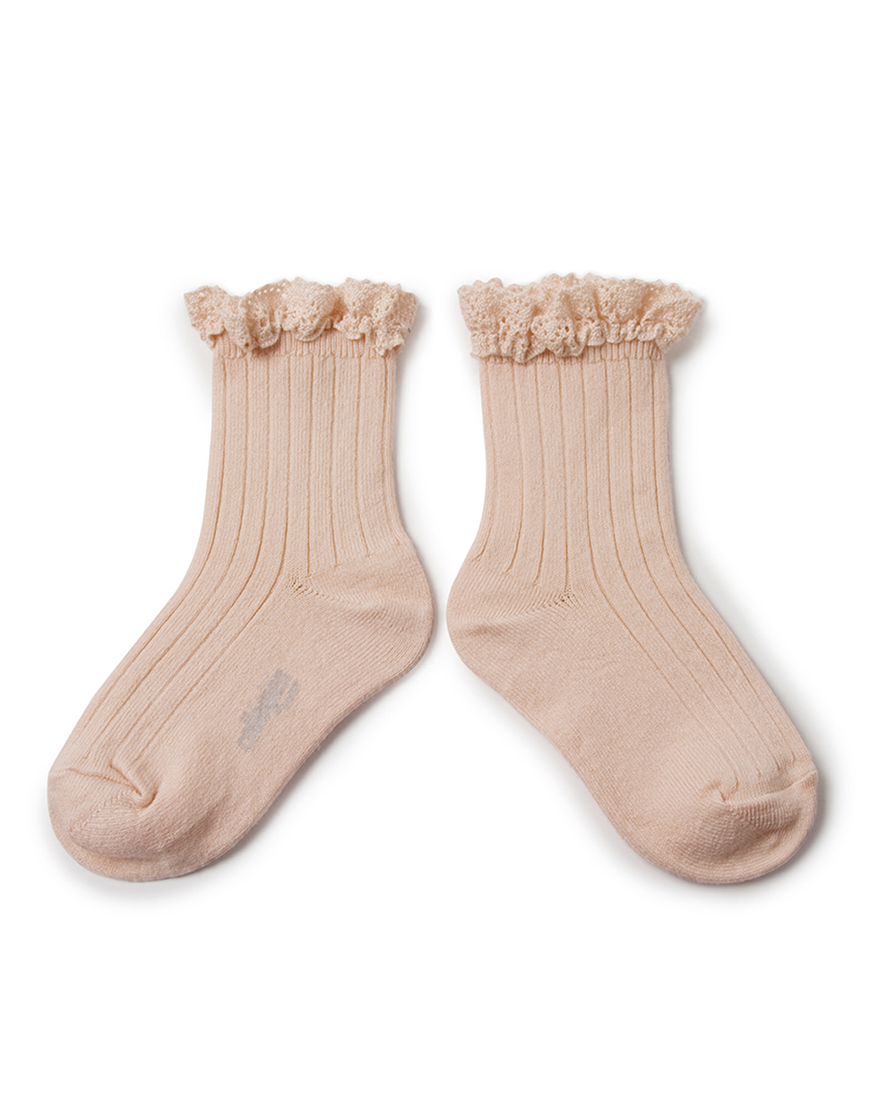 [Collégien] Lili - Lace Trim Ribbed Ankle Socks - Sorbet [21-23, 24-27]
