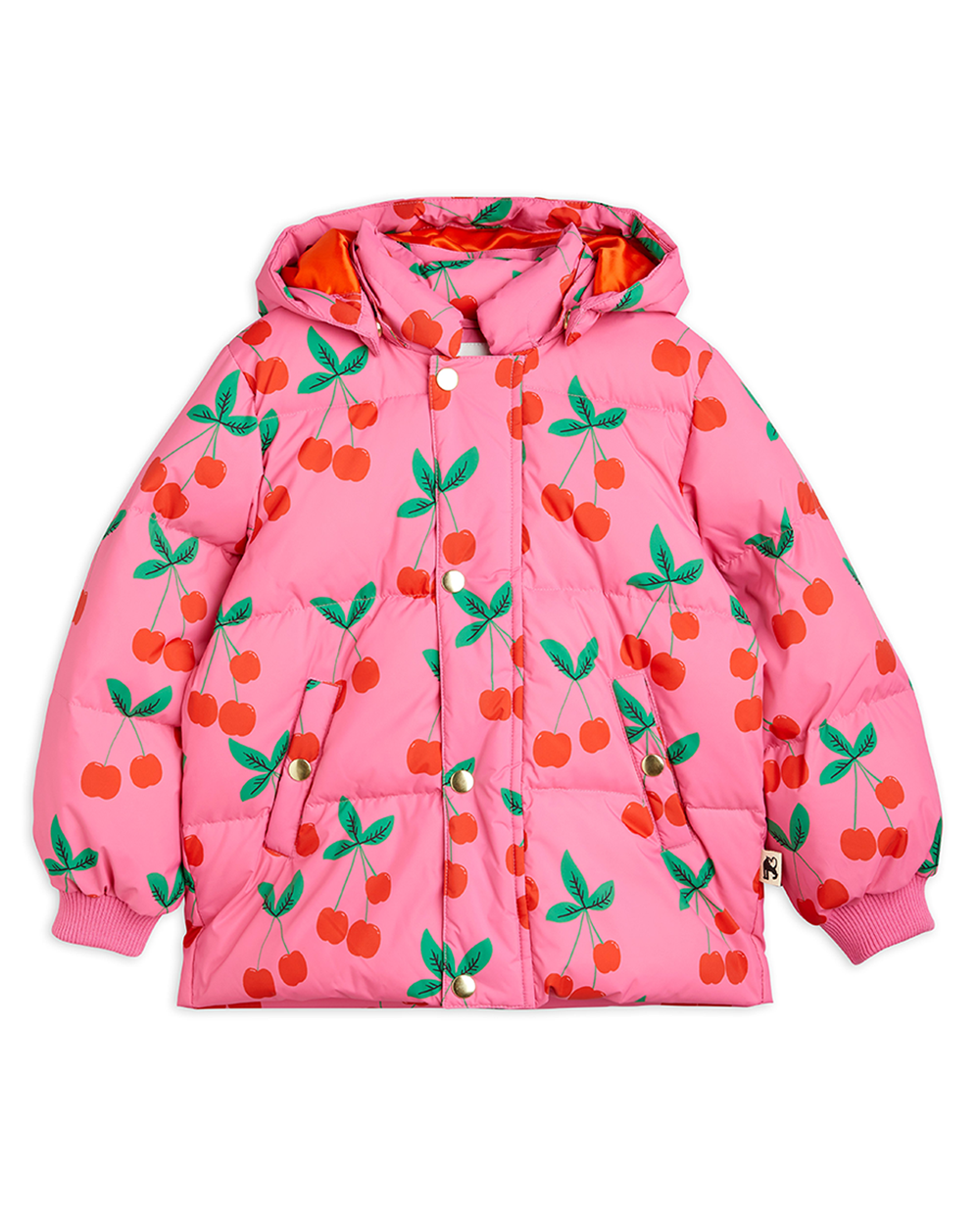 [MINIRODINI] Cherries aop puffer jacket