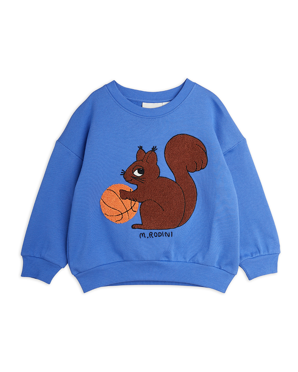 [MINIRODINI] Squirrel chenille emb sweatshirt (BLUE)