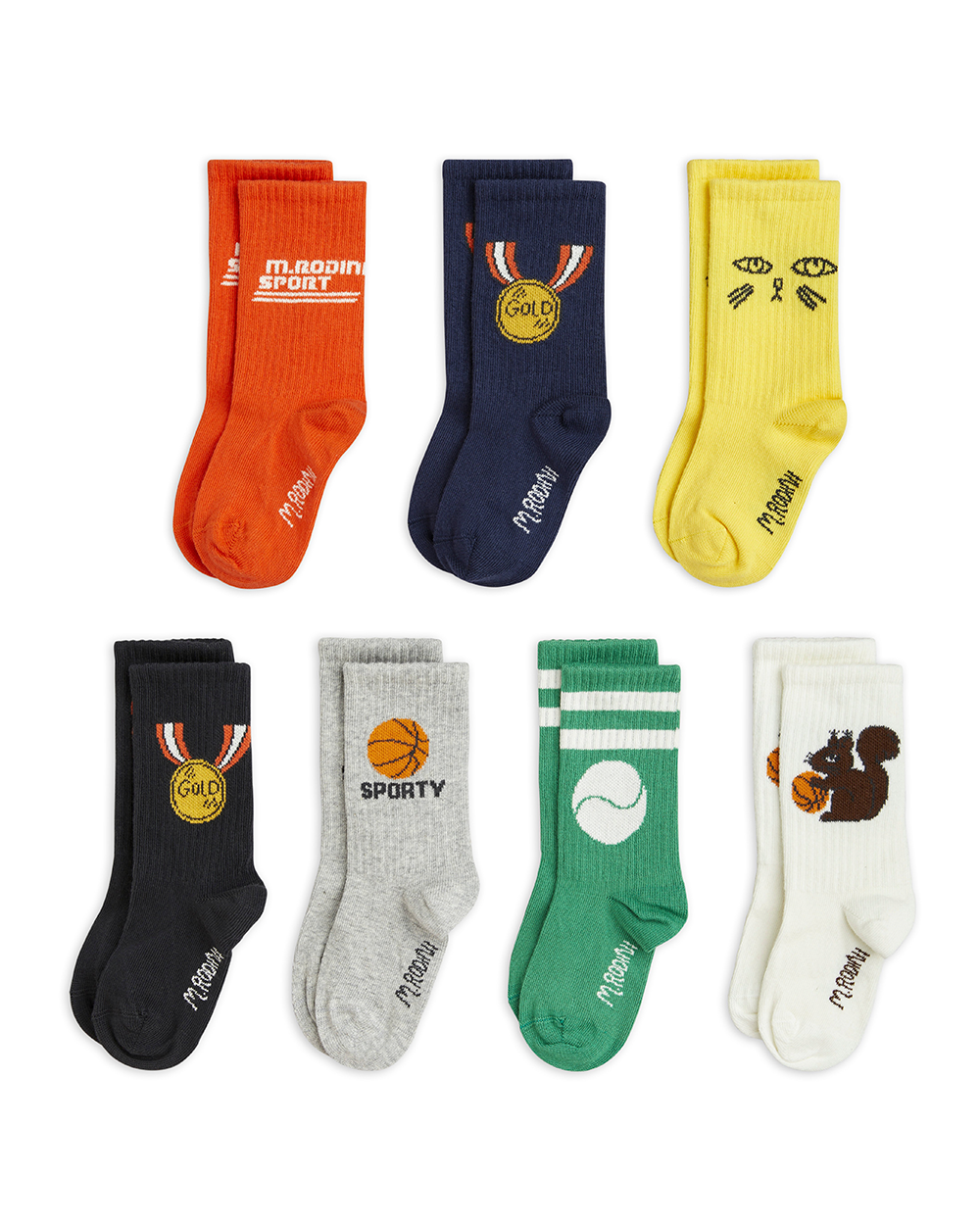 [MINIRODINI] Sporty 7-pack socks
