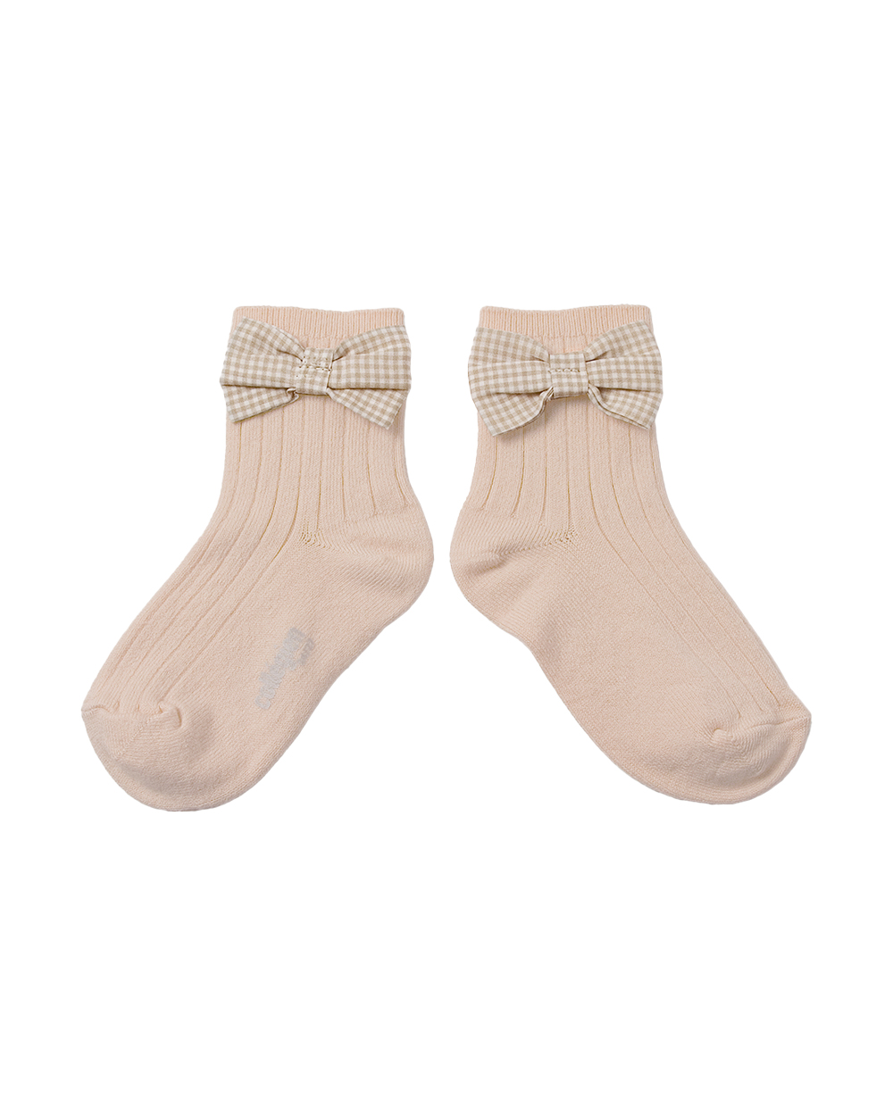 [Collégien] Colette - Ribbed Ankle Socks with Gingham bow